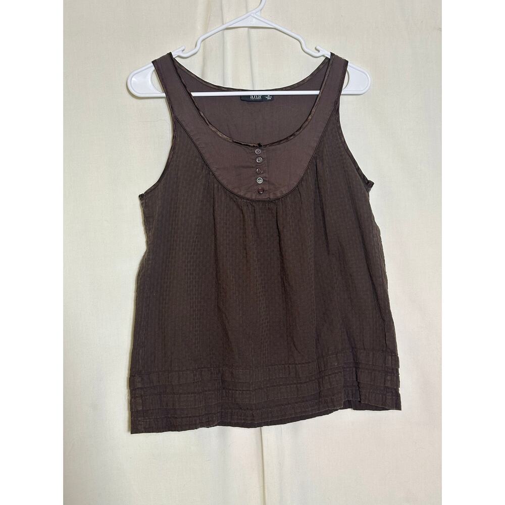 a.n.a Brown Cotton Tank Top – Button Front | Women’s Medium